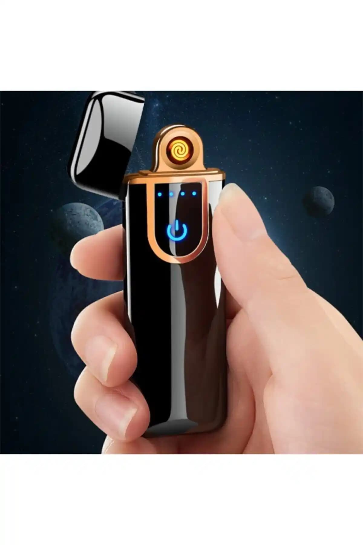 Modern Çift Taraflı Elektrikli USB Şarjlı Siyah Çakmak Tasarımı ve Kullanım Özellikleri