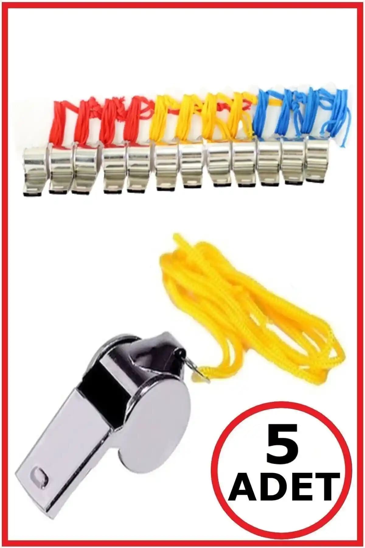 Muçis Metal Düdük Renkli İpli Güvenlik ve Eğlence Amaçlı Kullanım İçin Uygun