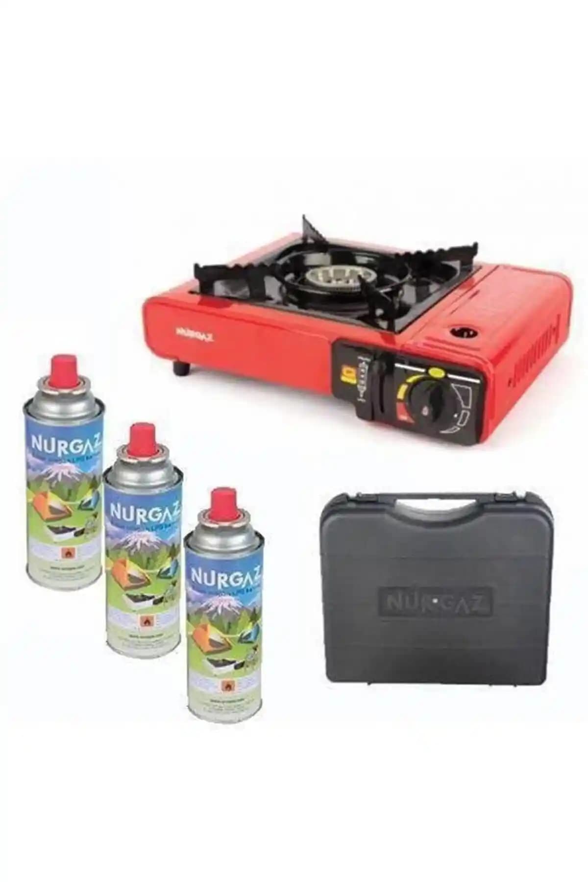 Nurgaz Çok Renkli Tekli Portatif Kamp Ocağı Güvenli ve Pratik Kullanım İçin Uygun