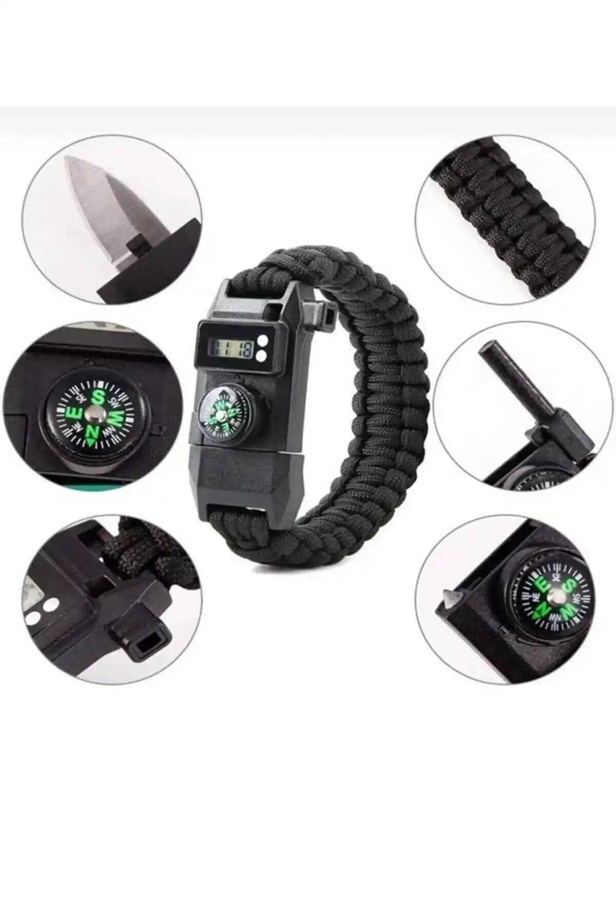 Paracord Dijital Saat Düdük Kamp Bilekliği: Çok Fonksiyonlu ve Dayanıklı Doğa Sporları Ekipmanı