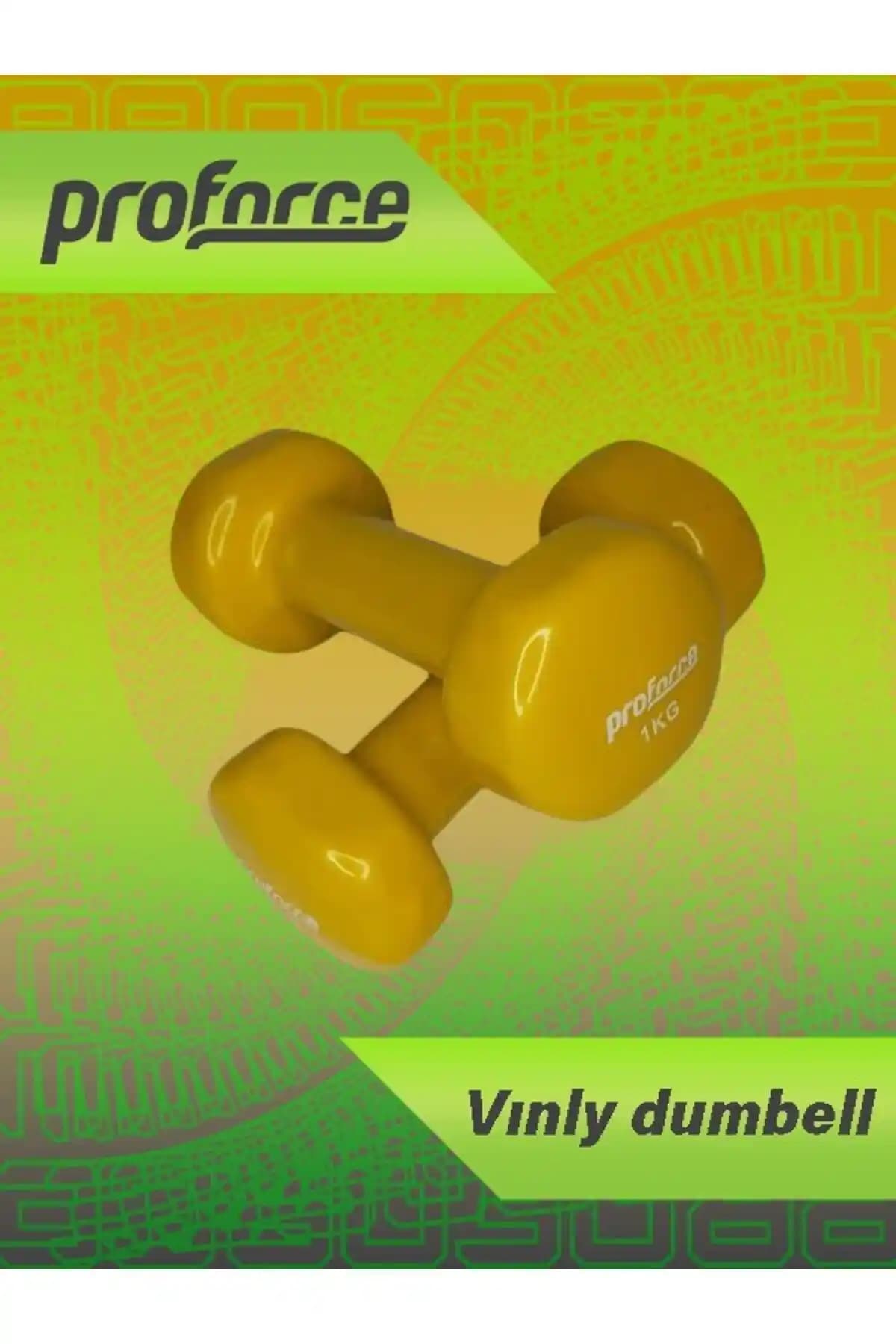 Proforce Vdb Dışı Vinil Kaplı Çelik Döküm Ağırlık Dambıl 1 Kg ile Güç ve Dayanıklılık