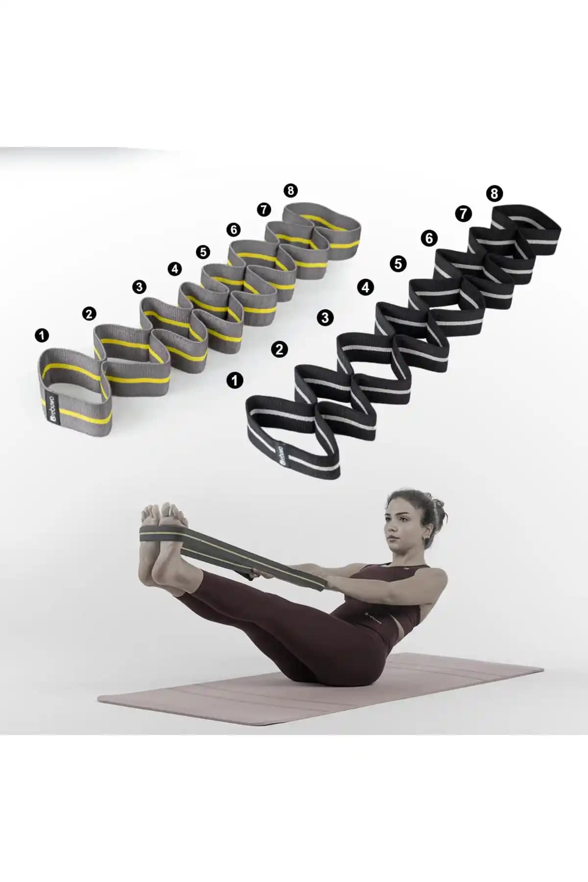 Rebuwo Sekiz Kademeli Pilates Bandı ile Çok Yönlü Esneme ve Güçlendirme