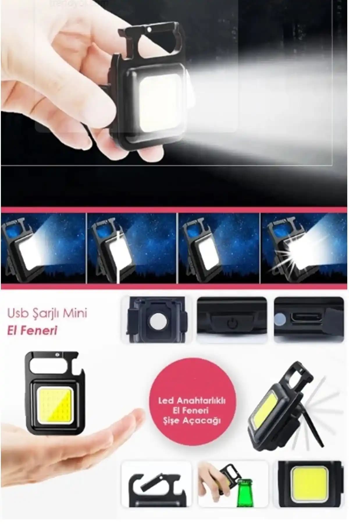 Unquem USB Kablolu Şarj Edilebilir Mini Fener: Çok Yönlü ve Güçlü Kamp Arkadaşı