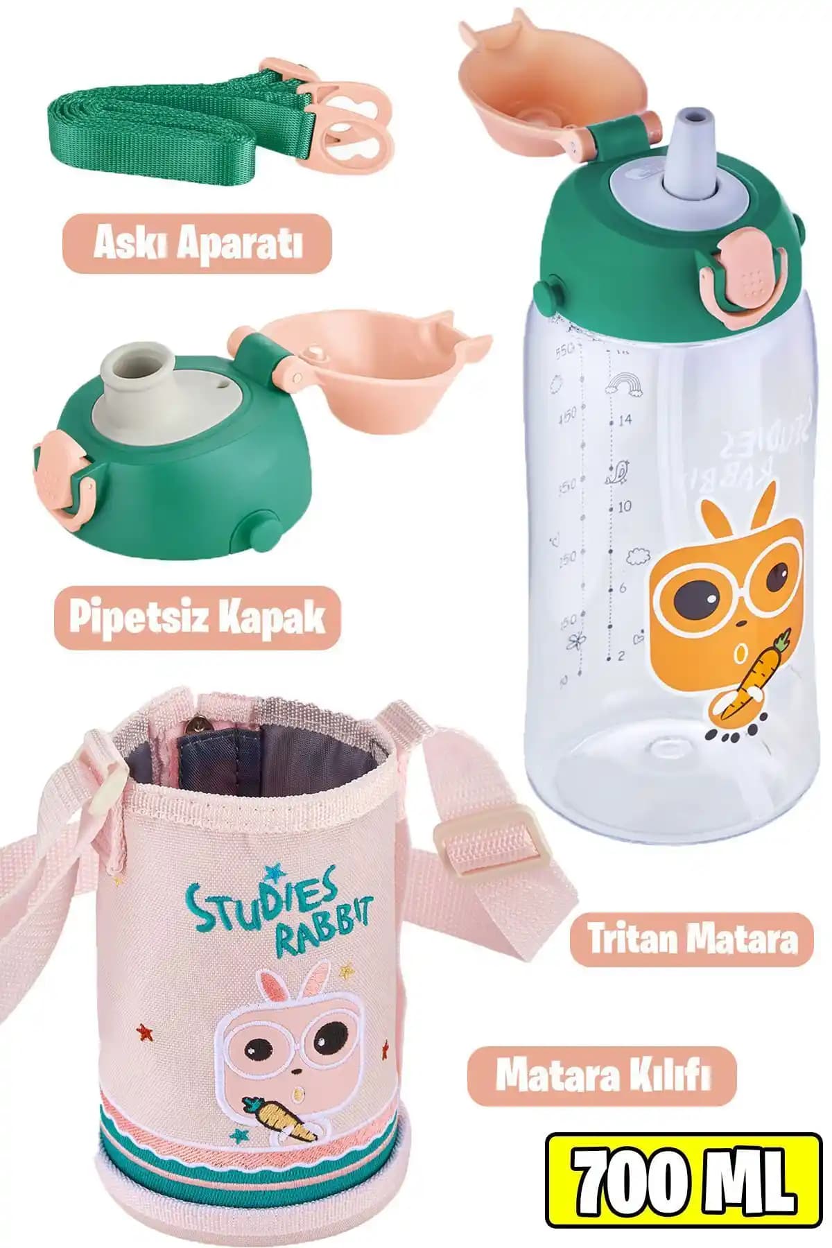 Uzspace 700 ml Çok Fonksiyonlu Su Matara Sistemi Güvenli ve Dayanıklı Tasarım